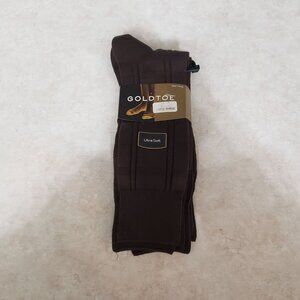 Goldtoe Ultra Soft Brown Sock Size 10-13 Shoe Size 6- 12.5